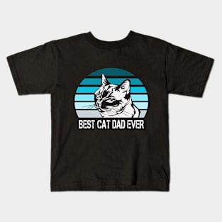 Vintage Best Cat Dad Ever Kids T-Shirt